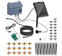 Nero Kit irrigazione solare - 0,7 W / 6 V - 1.200mAh - 0,45 W - 600 ml/min | hillvert
