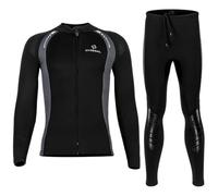 Nero,L,Muta da Sub 3Mm in Neoprene a Due Pezzi per Uomo e Donna - Tuta Integrale per Surf, Snorkeling, Immersioni, Bodyboard - Termica e con Protezione UV