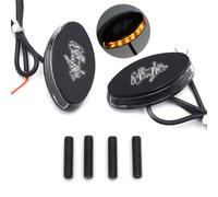 Nero LED Segnale Specchio Blocco Spento Piastra Per 05-08 Kawasaki Ninja ZX6R