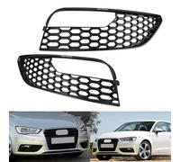 Nero Lucido Nido D'Ape Fendinebbia Anteriore Paraurti Griglia Cover Per Audi A3