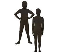 Nero Lycra Body Tutto IN 1 Nero Halloween Pelle Seconda Pelle Bambini Costume