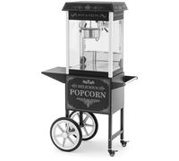 Nero Macchina per popcorn con carretto - Design retrò - 195 / 235 °C - Nera - Royal Catering