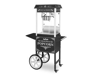 Nero Macchina per popcorn con carretto - Design retró - Nera - Royal Catering