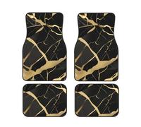 nero marmo texture oro stampa accessori veicolo tappetini set 4 pezzi tappetini protezione furgoni berline camion