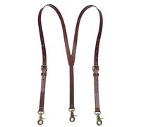 Nero/Marrone/Marrone Marrone Uomo Vintage In Vera Pelle Regolabile Bretelle Bretelle Cintura Con Ganci Loop, Marrone chiaro, S