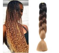 Nero/Marrone Scuro/Chiaro Extension Per Treccine Africane 24" Treccia Capelli Extension Colorate Ombre Jumbo Treccia Extension Fibra Sintetica Treccia Di Scatola Synthetic Braiding Hair