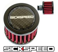 Nero Mini Aria Aspirazione Sfiato Filtro Con Carbonio Fibra Per Valvola Cover E