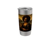Nero Mona Lisa Giuneteenth Radici Africane Nero Diva Afro Bicchiere termico in acciaio inox doppia parete