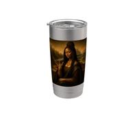 Nero Mona Lisa Giuneteenth Radici Africane Nero Diva Afro Bicchiere termico in acciaio inox doppia parete