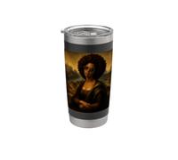 Nero Mona Lisa Giuneteenth Radici Africane Nero Diva Afro Bicchiere termico in acciaio inox doppia parete