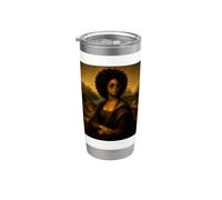 Nero Mona Lisa Giuneteenth Radici Africane Nero Diva Afro Bicchiere termico in acciaio inox doppia parete