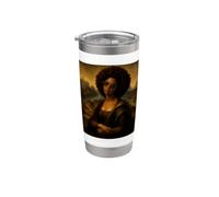 Nero Mona Lisa Giuneteenth Radici Africane Nero Diva Afro Bicchiere termico in acciaio inox doppia parete