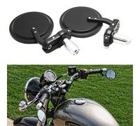 Nero Moto Rotondo 7/8 " Barrette Taglio Specchietto Laterali Per Bobber Caffè