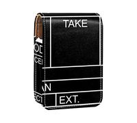 Nero Movie Clapboard Divertente Lip Gloss Holder Rossetto Caso Portatile Makeup Bag Viaggio Rossetto Organizer Case con Specchio Mini Rossetto Scatola di Immagazzinaggio per le Donne, Multicolore,