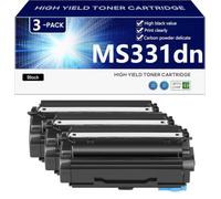 Nero MS331dn Cartuccia Toner ad alta Capacità di Ricambio per Lexmark MS331dn MS431dn MS431dw MX331adn MX431adn MX431adw Stampanti, Stampa ad alta Definizione, 3000 Pagine,Black-3 pack