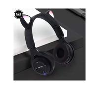 (Nero) Nuovo auricolare wireless Bluetooth 5.0 alla moda e carino con luce LED Y08M, auricolari luminosi