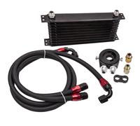 Nero Nuovo Universal 10 Rows Engine 10AN Oil Cooler + Oil Filter Adapter Hose