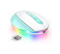 (Nero opaco 3 pezzi) Mouse wireless ricaricabile BOW viola per laptop Piccoli mouse cordless silenziosi