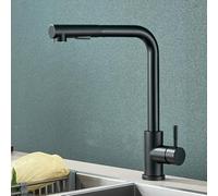 Nero Opaco Rubinetto Della Cucina Flessibile & Pull Down Rotazione 360 ° Doppia Funzione Miscelatore Acqua Calda e Fredda SUS304 Acciaio Inox Finitura Gourmet