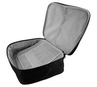 Nero Organizer Documenti Multistrato, Lucchetto Oxford per Viaggio | Ampio Spazio Struttura Multilivello, Uso Quotidiano e Viaggio, Nero Elegante, Ordine Sicuro e Pratico