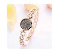 (Nero-Oro) Orologio da polso elegante da donna, con bracciale in strass, analogico al quarzo, con cristalli