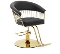 Nero, Oro Poltrona da parrucchiere con poggiapiedi - 44 - 54 cm - 200 kg - Nero, oro | physa