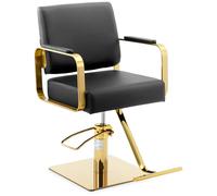 Nero, Oro Poltrona da parrucchiere con poggiapiedi - 50 - 66 cm - 200 kg - Nero, oro | physa