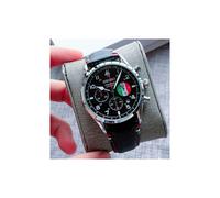 (Nero) Orologio al quarzo casual da uomo SEIKO con cinturino in pelle, quadrante bianco e nero, automatico,