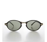 Nero Ovale Occhiali da Sole Con Oro Dettagli Chiave Foro Ponte - Cooper