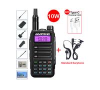(Nero-Pacchetto 2) UV-16 Max IP68 Walkie Talkie impermeabile Dual Band Radio CB ad alta potenza Vhf