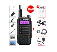 (Nero-Pacchetto 8) UV-16 Max IP68 Walkie Talkie impermeabile Dual Band Radio CB ad alta potenza Vhf