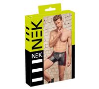 Nero Pantaloni Di NEK Im Trendy Aspetto Opaco Con Rosse Inserti Ciascuno