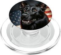 Nero Pastore Tedesco Impressionante Patriottico USA Flag Ritratto PopSockets PopGrip per MagSafe