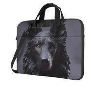 nero pastore tedesco Laptop Tote Bag per gli Uomini Donne Del Computer Portatile Del Manicotto Della Spalla Cartella Messenger Computer Bag, Nero, 14 inch