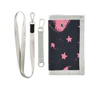 Nero Peach Chitarra Romantico San Valentino portafogli trifold per gli uomini clip di denaro per maschio pop colorato portafogli sottili per gli uomini con cordino carteras para hombre, San Valentino