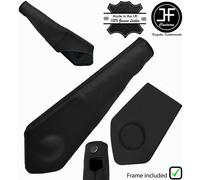 NERO PELLE CUFFIA FRENO MANO + PLASTICA TELAIO PER JAGUAR XJ8 XJR X308 97-03