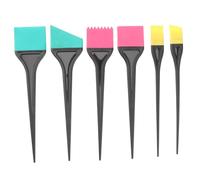 Nero, Pennello Tinta Chioma in Silicone per Colorazione Kit 6 Pezzi | Applicatore Non Assorbente in Silicone e Abs, Copertura Precisa alla Base dei Capelli, Uso in Salone o Casa Colore Casuale