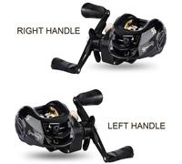 (nero, per mancini) Mulinello da lancio Sougayilang con bobina in metallo, rapporto di trasmissione