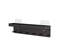 Nero per Rack Organizer Mensola Ganci in Acciaio Inox Montaggio A Parete Cucina Soggiorno con Mensola per Organizer Moderno per Le Chiavi