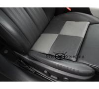 Nero Perforata & Grigio Vera Pelle per Auto Sedile Anteriore Cuscino / Nuovo