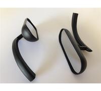 Nero Personalizzato Mini Ovale Specchietti Per Universale Motociclette / 8mm