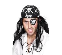 Nero Pirata Eye Patch Teschio Tibie Incrociate Adulti Accessorio Vestito