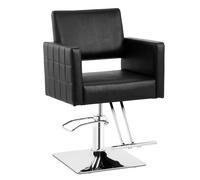 Nero Poltrona da parrucchiere Ribbleton con poggiapiedi - Altezza di seduta: 49 - 63 cm - 150 kg - Nera | physa