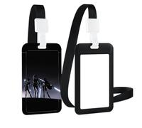 Nero Porta Badge con Cordino, Anime Kpop Hunters Rumi Mira Zoey Disegni, Staccabile in Plastica Trasparente Impermeabile,per Tessere Autobus, Tessere Studenti, Carte D'Identità, Chiavi, funny