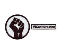 Nero Potenza Pugno & # Ican 'Tbreathe Scatola Logo Combo Ricamato Ferro Su Patch