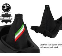 Nero Punto Bandiera Italiana Pelle Ghetta Della Marcia per Alfa Romeo Gtv Spider