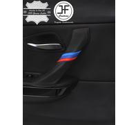 Nero Punto Tri Righe 2X Posteriore Maniglia Pelle Cover Per BMW E90 E91 06-13