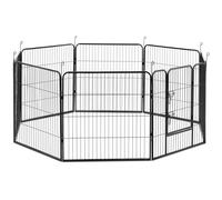 Nero Recinto per cuccioli - Con porta - 8 elementi modulari - Altezza: 81 cm | Wiesenfield
