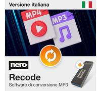 Nero Recode su Chiavetta USB | Convertitore MP3 e MP4 | Software Audio e Video | Converti MP4, AVI, MOV, MP3, WAV, FLAC | Da DVD a Digitale | Licenza a vita | 1 PC | Windows 11/10/8/7