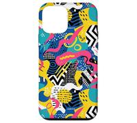 Nero Retro 80s 90s Bold Brush Graphic Pattern Custodia per iPhone 12 mini